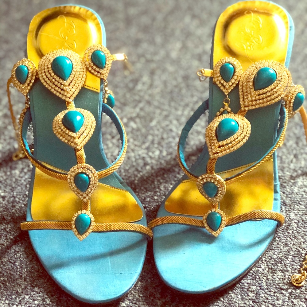Handmade fancy jeweled heels